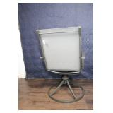 Pair of Gray Outdoor Patio Swivel Chairs