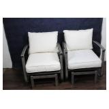 Pair of Outdoor Patio Lounge Chairs with Cushions