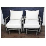 Pair of Outdoor Patio Lounge Chairs with Cushions