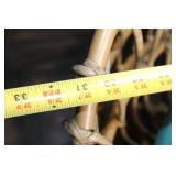 Rattan Lounge Chair with Aqua Cushions and Footrest