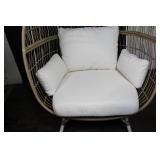 Egg-Shaped Outdoor Patio Chair with Cushions