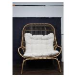 Vintage Rattan Egg Chair with Cushion