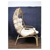 Vintage Rattan Egg Chair with Cushion