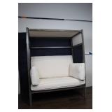 Outdoor Metal Canopy Sofa with Cushions