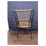 Set of 2 Modern Rattan and Metal Armchairs