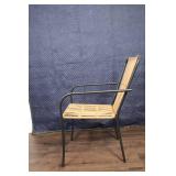 Set of 2 Modern Rattan and Metal Armchairs