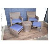5-Piece Wicker Patio Set with Cushions