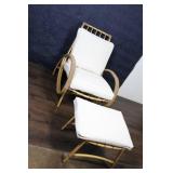 Bamboo Lounge Chair and Ottoman Set with Cushions