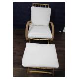 Bamboo Lounge Chair and Ottoman Set with Cushions