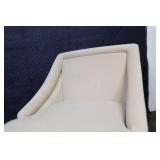 Vintage Beige Lounge Chair with Fringe Detailing