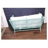 Outdoor Patio Sofa with Cushions and Turquoise Steel Frame
