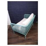 Outdoor Patio Sofa with Cushions and Turquoise Steel Frame