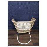 Set of 2 Wicker Lounge Chairs with Cushions and Side Table