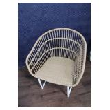Set of 2 Wicker Lounge Chairs with Cushions and Side Table