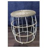 Set of 2 Wicker Lounge Chairs with Cushions and Side Table