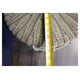 Set of 2 Wicker Lounge Chairs with Cushions and Side Table