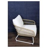 Pair of Modern Outdoor Patio Chairs with Wicker Design
