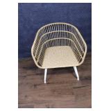 Pair of Modern Outdoor Patio Chairs with Wicker Design