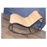 Woven Rattan and Metal Frame Rocking Chair