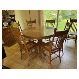 1900's Pedestal Table W/ Six Chairs