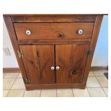 Wood Cupboard & Contents