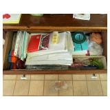 Wood Cupboard & Contents