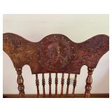 Antique Oak Press Back Rocker