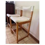 Vintage Pair of Scandinavian Modern Sling Counter Height Bar Stools White