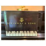 Steinway & Sons Upright Piano, Bench, Light, & Metronome