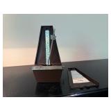 Steinway & Sons Upright Piano, Bench, Light, & Metronome