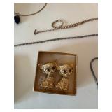 Large Lot of Costume Jewelry 12K Gold & Sterling Sliver