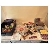 Lot of Vintage Items & Wool Fabric