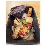 Lot of Vintage Items & Wool Fabric