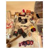 Lot of Vintage Items & Wool Fabric