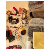 Lot of Vintage Items & Wool Fabric