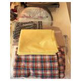 Lot of Vintage Items & Wool Fabric