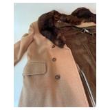 Zero King Coat Mens 40 Vintage Union Made With Fur Collar Long Designs Lined
