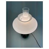 Vintage Brass Electric Lamp with Original Milk Glass Shade