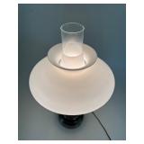 Vintage Brass Electric Lamp with Original Milk Glass Shade