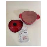 Red Heart Shaped Le Creuset Cast Iron Cocotte