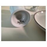 Lot of Vintage White Items Including Fenton Hobnail