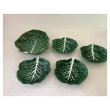 Vintage Portugal Green Cabbage Bowls