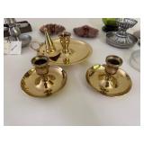 Vintage Candle Holders, Glass, Silver, Copper Brass, Pewter