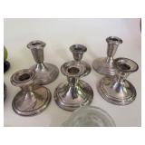 Vintage Candle Holders, Glass, Silver, Copper Brass, Pewter