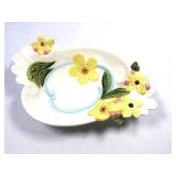 Vintage Holland Flowered Footed Bowl