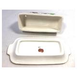 Lefton Grape Divided Dish and Butter Dish Chip on Leaf