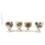 Four Japan Floral Egg Cups