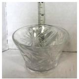 Set of 6 Cut Glass Salts Butter Pat Plate and Two Condiment Cups