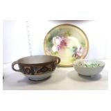 3 Painted Bowls Noritake, Germany and Japan