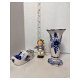 Two Delft Figurines and a Single German Shaker
